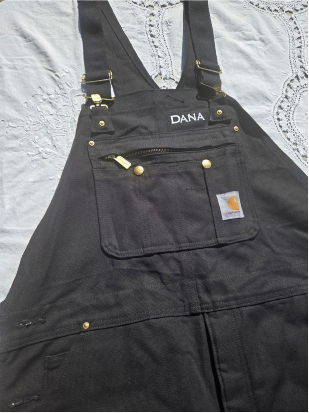 Carhartt R41 BLK Quilt Lined Duck Bib Overalls Black 40x34 DANA #002 - Picture 3 of 10